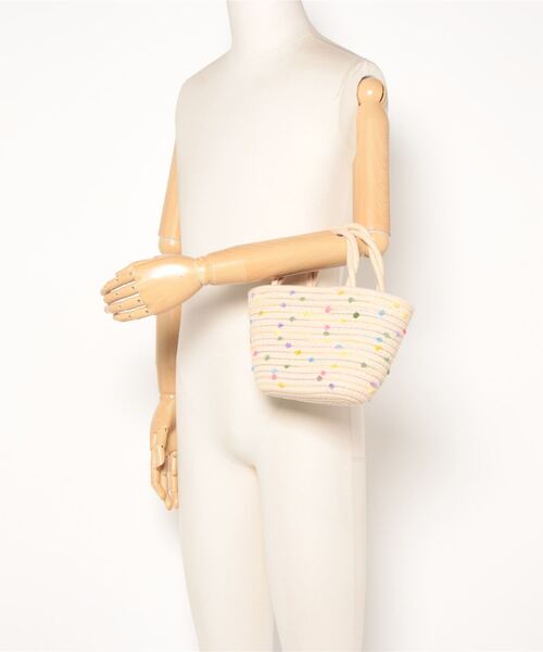 Q（キュー）の「カラフルドットかごバッグ（かごバッグ・レディース・ホワイト系その他/ブラウン系その他・ONE SIZE）」の10枚目の写真