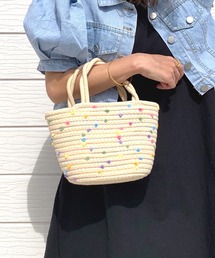 Q | カラフルドットかごバッグ(かごバッグ)