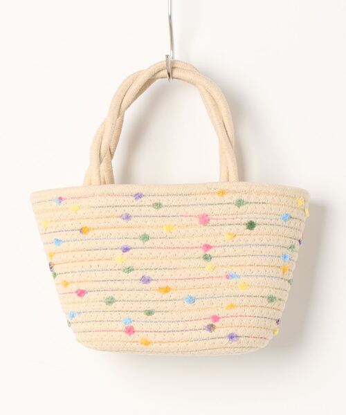 Q（キュー）の「カラフルドットかごバッグ（かごバッグ・レディース・ホワイト系その他/ブラウン系その他・ONE SIZE）」の6枚目の写真