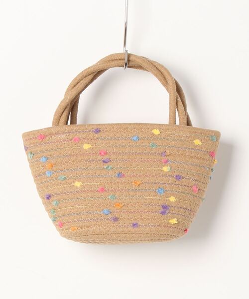 Q（キュー）の「カラフルドットかごバッグ（かごバッグ・レディース・ホワイト系その他/ブラウン系その他・ONE SIZE）」の11枚目の写真