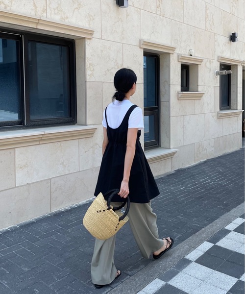 ウエスト絞りナイロンタンクミニワンピ Didot.showroom 韓国ブランド セール】ウエスト絞りナイロンタンクミニワンピ（ワンピース