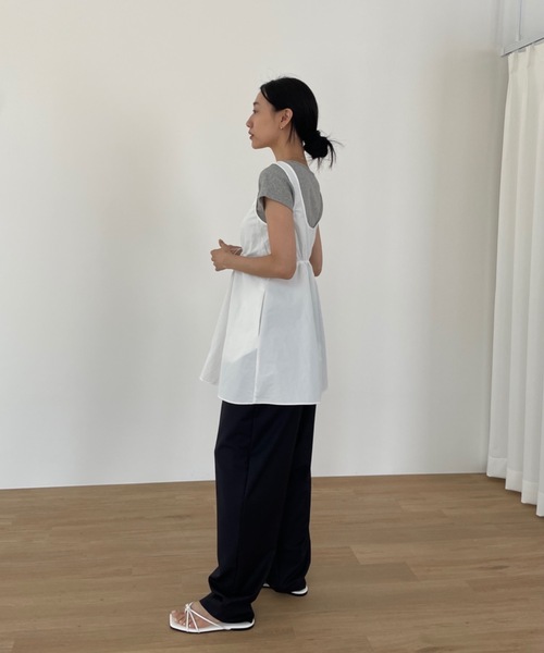ウエスト絞りナイロンタンクミニワンピ Didot.showroom 韓国ブランド ウエスト絞りナイロンタンクミニワンピ（ワンピース）｜Didot