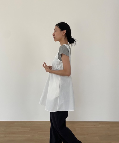 ウエスト絞りナイロンタンクミニワンピ Didot.showroom 韓国ブランド ウエスト絞りナイロンタンクミニワンピ（ワンピース）｜Didot