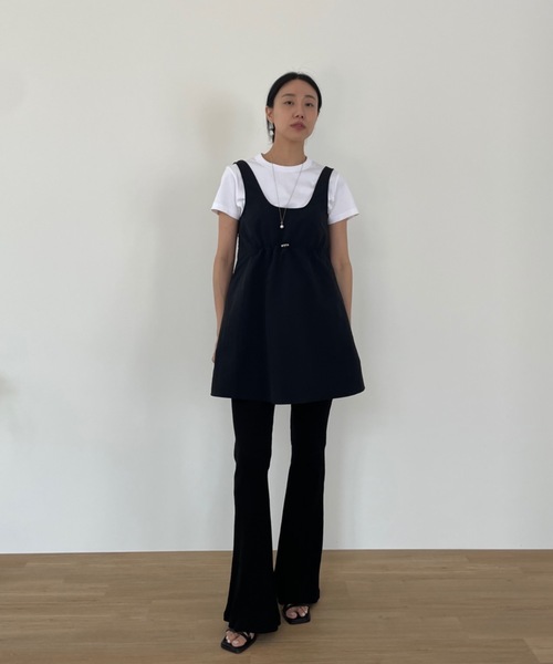 Didot.showroom（ディドット ショールーム）の「ウエスト絞りナイロンタンクミニワンピ（ワンピース・レディース・ホワイト/ネイビー/ブラック・FREE）」の12枚目の写真