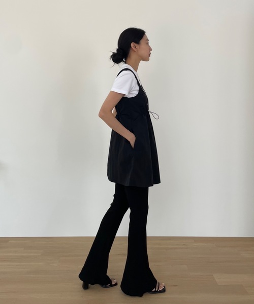 ウエスト絞りナイロンタンクミニワンピ Didot.showroom 韓国ブランド ウエスト絞りナイロンタンクミニワンピ（ワンピース）｜Didot