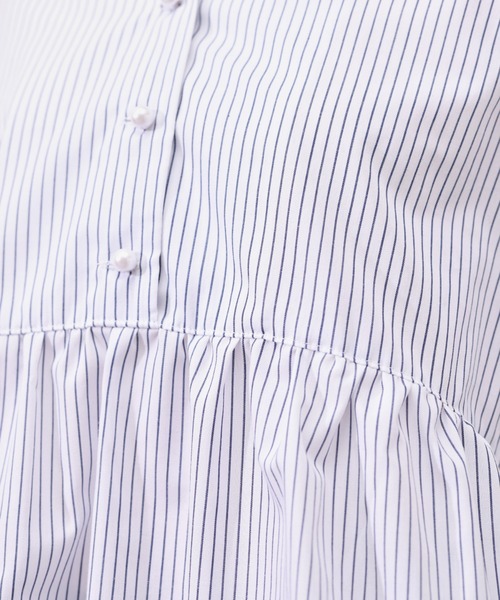 Chez toi（シェトワ）の「パールボタンギャザー切替ブラウス（シャツ/ブラウス・レディース・ベージュ/ブラック/サックスブルー/オフホワイト・FREE）」の8枚目の写真