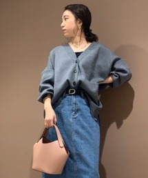 Mila Owen | スムース編みスコッチ釦カーディガン(カーディガン/ボレロ)