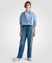 新品トミヒルフィガー　モノグラムフリルブラウス　長袖シャツ TOMMY HILFIGER/トミーヒルフィガー】長袖シャツ ブラウス
