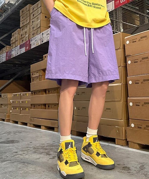 almo(アルモ)の「ビビッドカラーロゴハーフパンツ(NEZ)(その他パンツ・レディース・イエロー/パープル/ピンク/グリーン/ブラック・FREE)」の6枚目の写真