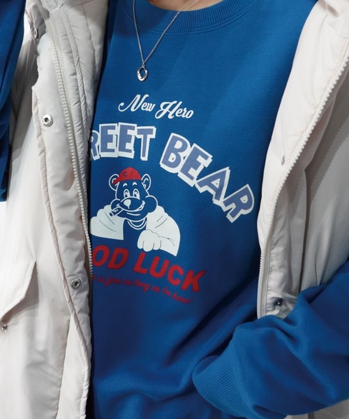 【cauta-060】Lightning Bear トレーナー Graffiti Bear x Kaws Round Neck Sweatshirt ユニセックス 男女