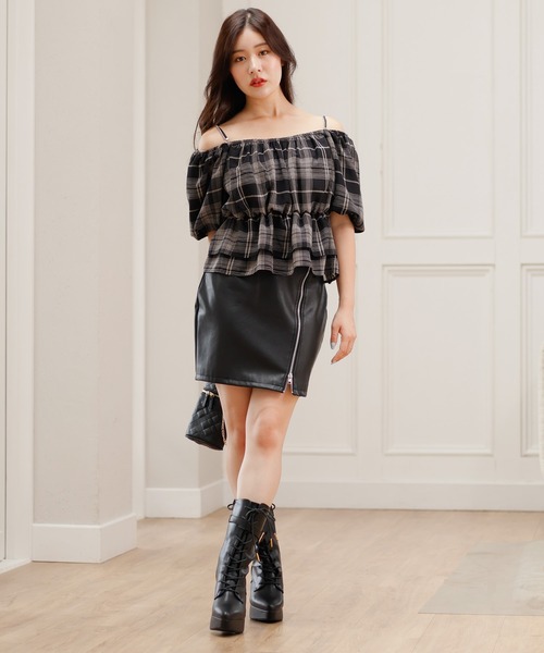 LIPSERVICE（リップサービス）の「ボリュームオフショルトップス（Tシャツ/カットソー・レディース・ダークパープル/その他1/ホワイト・FREE）」の13枚目の写真