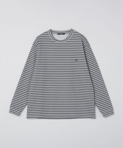 SHIPS(シップス)の「【WEB限定】SHIPS: ワンポイント ロゴ バーズアイ クルーネック ロングスリーブ Tシャツ(Tシャツ/カットソー・メンズ・ホワイト/ネイビー/ダークグレー/ロイヤルブルー/ライトグレー/ダークブルー/オフホワイト/ブラック・MEDIUM/X-LARGE/LARGE/SMALL)」の10枚目の写真