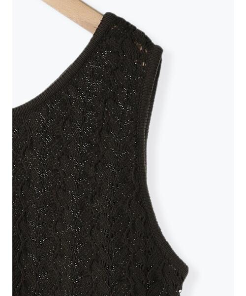 Samansa Mos2（サマンサ モスモス）の「前後着透かし柄ベスト（ベスト・レディース・チャコールグレー/ブラウン/ベージュ・F）」の13枚目の写真