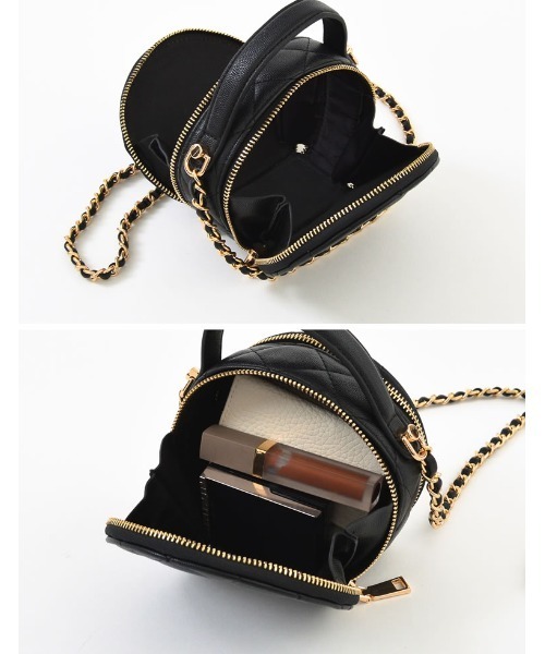Re:EDIT（リエディ）の「[BAG COLLECTION]キルティングステッチサークルミニショルダーバッグ（ショルダーバッグ・レディース・ブラック/ホワイト・FREE）」の10枚目の写真