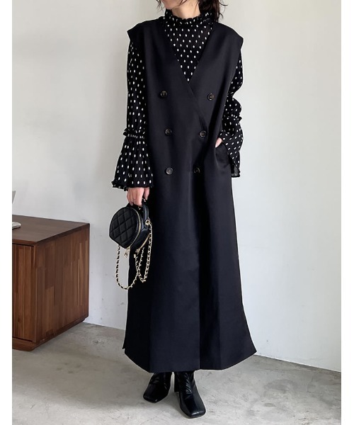 Re:EDIT（リエディ）の「[BAG COLLECTION]キルティングステッチサークルミニショルダーバッグ（ショルダーバッグ・レディース・ブラック/ホワイト・FREE）」の5枚目の写真