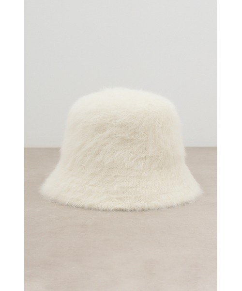 AZUL by moussy（アズールバイマウジー）の「シャギーバケットハット（ハット・レディース・ブラック/アイボリー・FREE）」の4枚目の写真