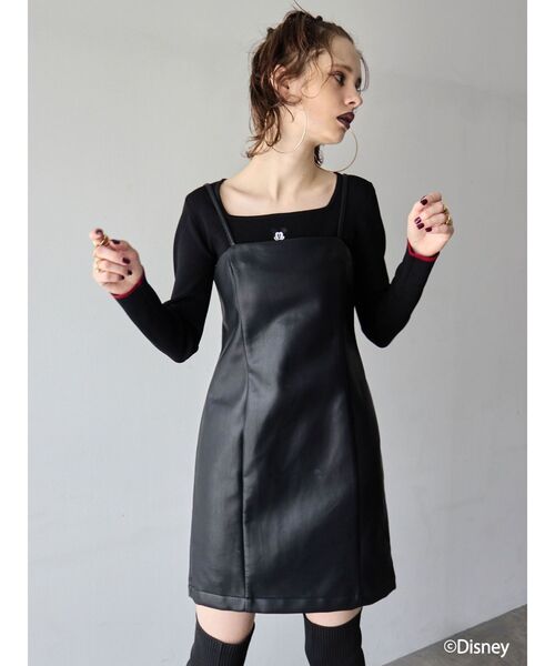 Disney（ディズニー）の「10周年記念【Disney】Mickeyショートニットトップス（ニット/セーター・レディース・ネイビー/ホワイト/ブラック・FREE）」の9枚目の写真