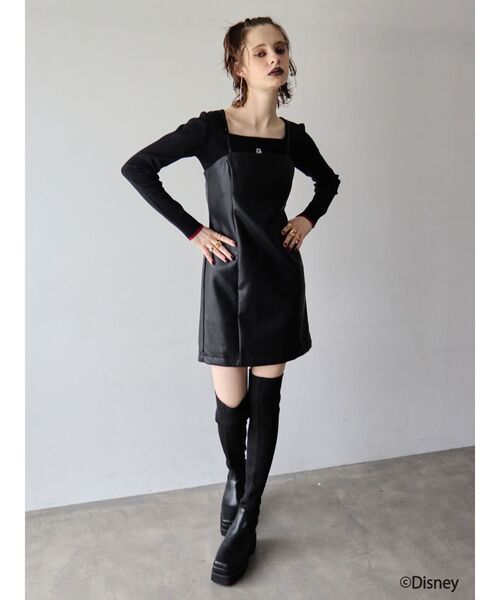 Disney（ディズニー）の「10周年記念【Disney】Mickeyショートニットトップス（ニット/セーター・レディース・ネイビー/ホワイト/ブラック・FREE）」の11枚目の写真