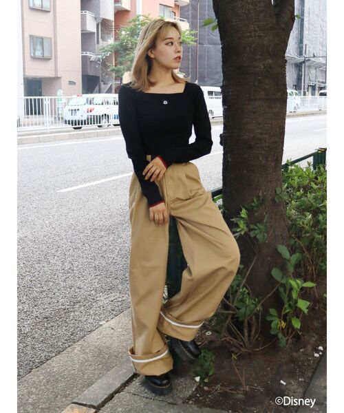 Disney（ディズニー）の「10周年記念【Disney】Mickeyショートニットトップス（ニット/セーター・レディース・ネイビー/ホワイト/ブラック・FREE）」の20枚目の写真