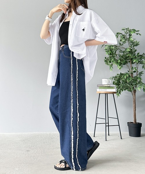 最終値下げ美品シヴァーライズ♡ホワイトフリンジセーター♡サイズ44 セール】《JaVaジャバコラボ》一瞬でシルエットもキマル！ 配色