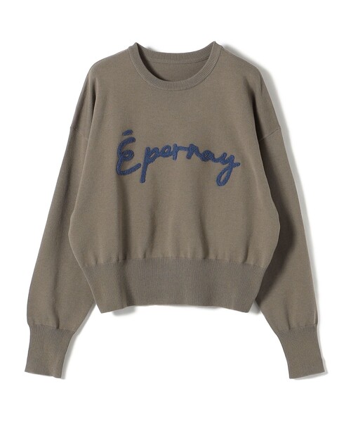 SHIPS(シップス)の「【WEB限定】〈手洗い可能〉サガラ 刺繍 ロゴ ニット(ニット/セーター・レディース・ライトグレー/ネイビー/ブラウン系・ONE SIZE)」の6枚目の写真