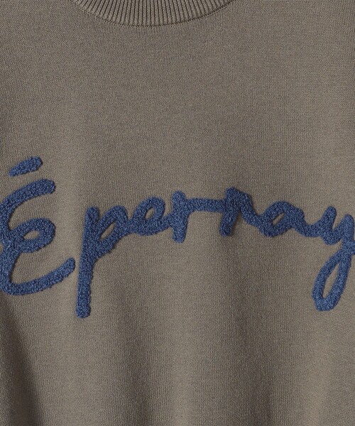 SHIPS(シップス)の「【WEB限定】〈手洗い可能〉サガラ 刺繍 ロゴ ニット(ニット/セーター・レディース・ライトグレー/ネイビー/ブラウン系・ONE SIZE)」の9枚目の写真