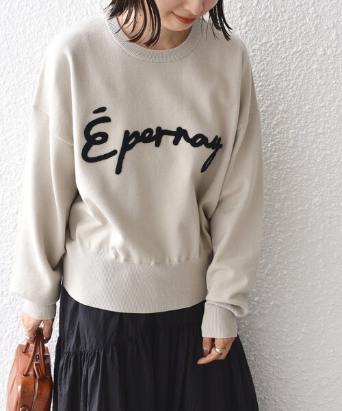 Munsing wear グレー ロゴ刺繍 セーター Munsing wear グレー ロゴ刺繍 セーター Munsing wear グレー ロゴ刺繍