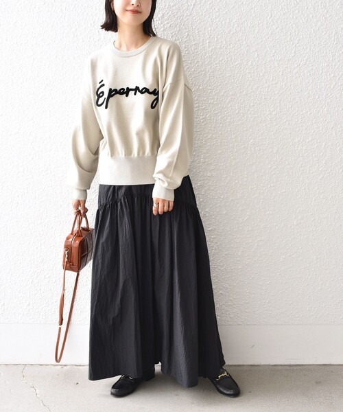 SHIPS(シップス)の「【WEB限定】〈手洗い可能〉サガラ 刺繍 ロゴ ニット(ニット/セーター・レディース・ライトグレー/ネイビー/ブラウン系・ONE SIZE)」の19枚目の写真