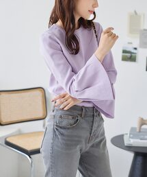 毛玉レスフレアスリーブニット