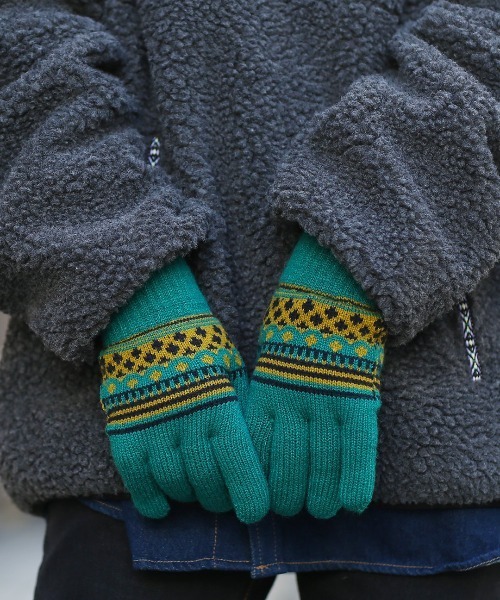チチカカ（チチカカ）の「ドットボーダー手袋（手袋・レディース・キャメル/グリーン/ブラック・FREE）」の5枚目の写真