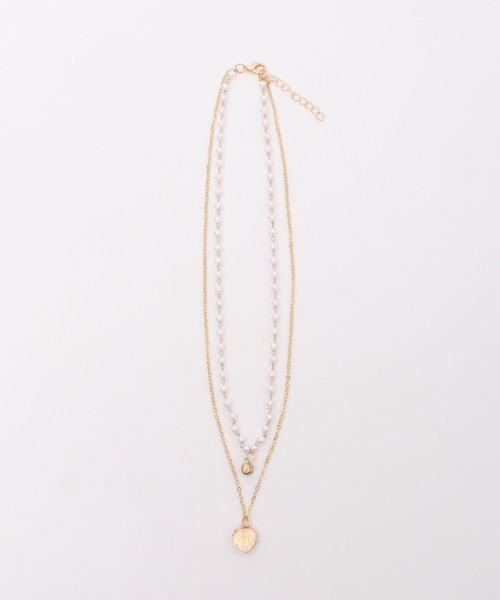 axes femme POETIQUE（アクシーズファムポエティック）の「ハートチャーム２連ネックレス（ネックレス・レディース・ゴールド・FREE）」の3枚目の写真