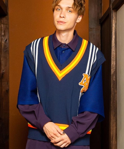 masterkey(マスターキー)の「mcg3372-SKOOL ベスト(ベスト・メンズ・ネイビー/クリーム・1/2)」の2枚目の写真