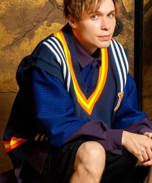 masterkey(マスターキー)の「mcg3372-SKOOL ベスト(ベスト・メンズ・ネイビー/クリーム・1/2)」の4枚目の写真