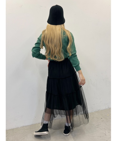 PHILLY（フィリー）の「WC/ドットチュールロングスカート（スカート・レディース・ベージュ/ブラック・FREE）」の10枚目の写真