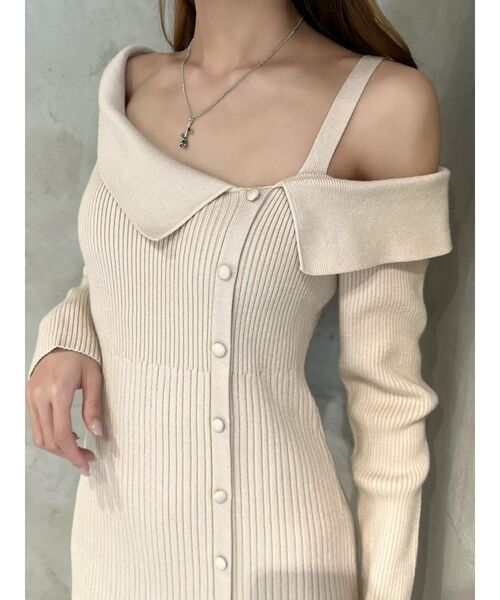 EATME(イートミー)の「ワンショルダーマーメイドニットワンピース(ワンピース・レディース・ピンク/ベージュ/ブラック・FREE)」の11枚目の写真