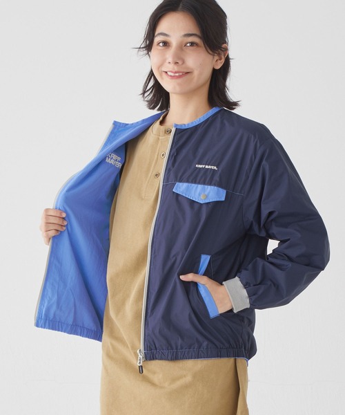 KRIFF MAYER Lady's Collection（クリフメイヤーレディースコレクション）の「ノーカラーひっくりライトJK（ノーカラージャケット・レディース・ブルー/アイボリー/カラフル/その他5・MEDIUM/LARGE）」の13枚目の写真