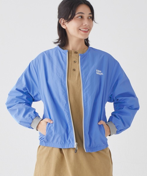 KRIFF MAYER Lady's Collection（クリフメイヤーレディースコレクション）の「ノーカラーひっくりライトJK（ノーカラージャケット・レディース・ブルー/アイボリー/カラフル/その他5・MEDIUM/LARGE）」の14枚目の写真