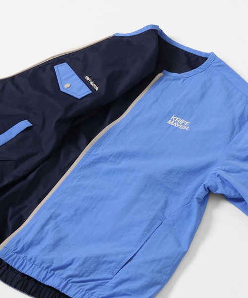 KRIFF MAYER Lady's Collection（クリフメイヤーレディースコレクション）の「ノーカラーひっくりライトJK（ノーカラージャケット・レディース・ブルー/アイボリー/カラフル/その他5・MEDIUM/LARGE）」の19枚目の写真