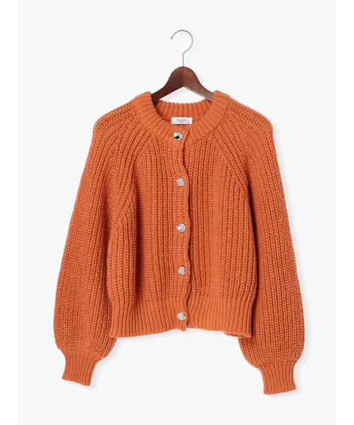 Te chichi TERRASSE(テチチテラス)の「片畦ラメメタルボタンカーディガン(カーディガン/ボレロ・レディース・オレンジ/オフホワイト/グレー・F)」の22枚目の写真