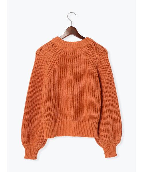 Te chichi TERRASSE(テチチテラス)の「片畦ラメメタルボタンカーディガン(カーディガン/ボレロ・レディース・オレンジ/オフホワイト/グレー・F)」の21枚目の写真