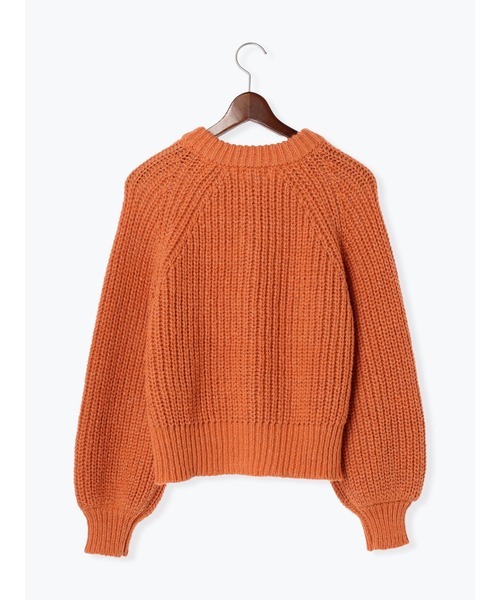 Te chichi TERRASSE(テチチテラス)の「片畦ラメメタルボタンカーディガン(カーディガン/ボレロ・レディース・オレンジ/オフホワイト/グレー・F)」の5枚目の写真