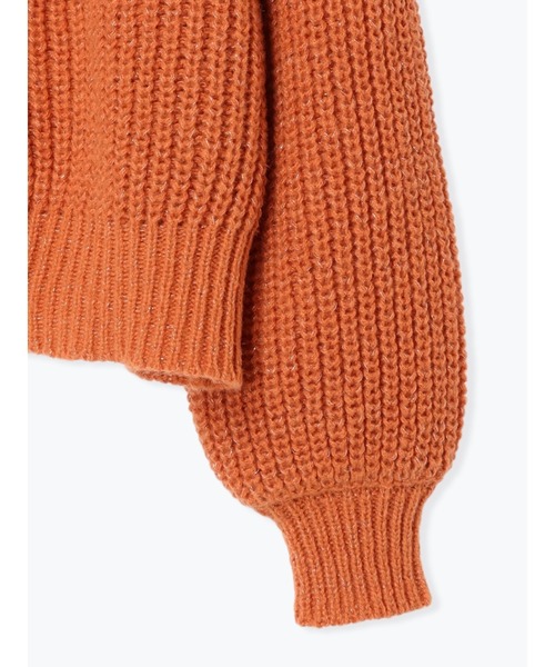 Te chichi TERRASSE(テチチテラス)の「片畦ラメメタルボタンカーディガン(カーディガン/ボレロ・レディース・オレンジ/オフホワイト/グレー・F)」の7枚目の写真