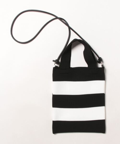 RNA（アールエヌエー）の「E4977 ボーダーニットＢＡＧ（ショルダーバッグ・レディース・ブラック×ホワイト/ライトピンク・FREE）」の12枚目の写真