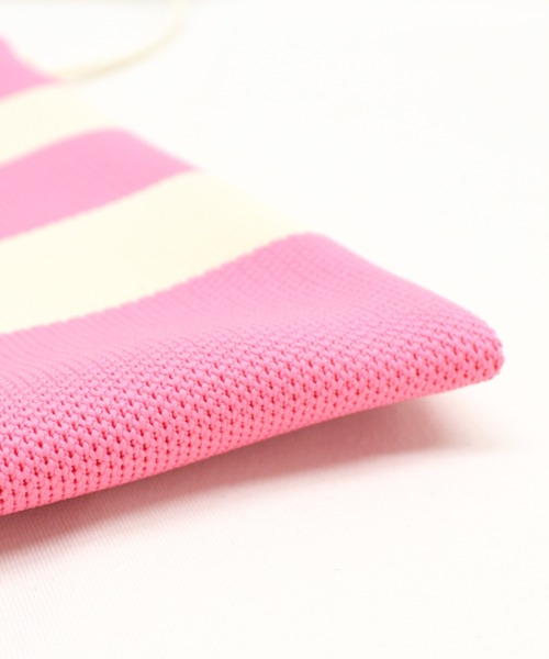 RNA（アールエヌエー）の「E4977 ボーダーニットＢＡＧ（ショルダーバッグ・レディース・ブラック×ホワイト/ライトピンク・FREE）」の9枚目の写真