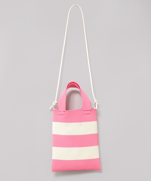 RNA（アールエヌエー）の「E4977 ボーダーニットＢＡＧ（ショルダーバッグ・レディース・ブラック×ホワイト/ライトピンク・FREE）」の5枚目の写真