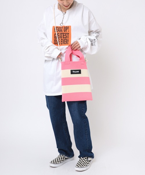 RNA（アールエヌエー）の「E4977 ボーダーニットＢＡＧ（ショルダーバッグ・レディース・ブラック×ホワイト/ライトピンク・FREE）」の22枚目の写真