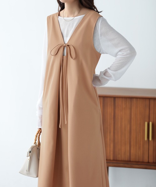 nouvellemoi（ヌーベルモイ）の「前後2WAYジャンパースカート（ジャンパースカート・レディース・ライトグリーン/ベージュ/ブラック/ホワイト系その他・L/M/S）」の3枚目の写真