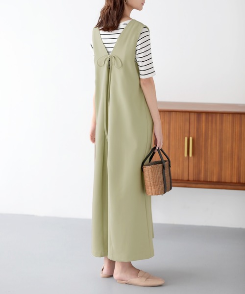 nouvellemoi（ヌーベルモイ）の「前後2WAYジャンパースカート（ジャンパースカート・レディース・ライトグリーン/ベージュ/ブラック/ホワイト系その他・L/M/S）」の4枚目の写真