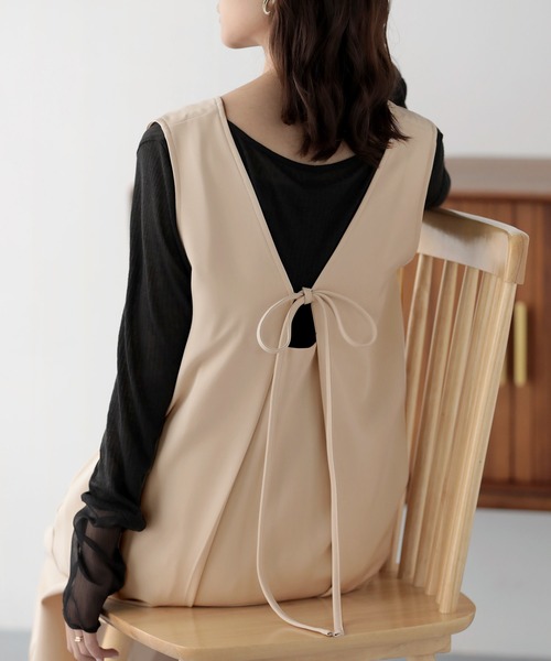 nouvellemoi（ヌーベルモイ）の「前後2WAYジャンパースカート（ジャンパースカート・レディース・ライトグリーン/ベージュ/ブラック/ホワイト系その他・L/M/S）」の5枚目の写真