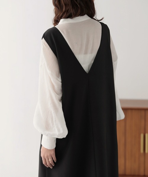 nouvellemoi（ヌーベルモイ）の「前後2WAYジャンパースカート（ジャンパースカート・レディース・ライトグリーン/ベージュ/ブラック/ホワイト系その他・L/M/S）」の7枚目の写真